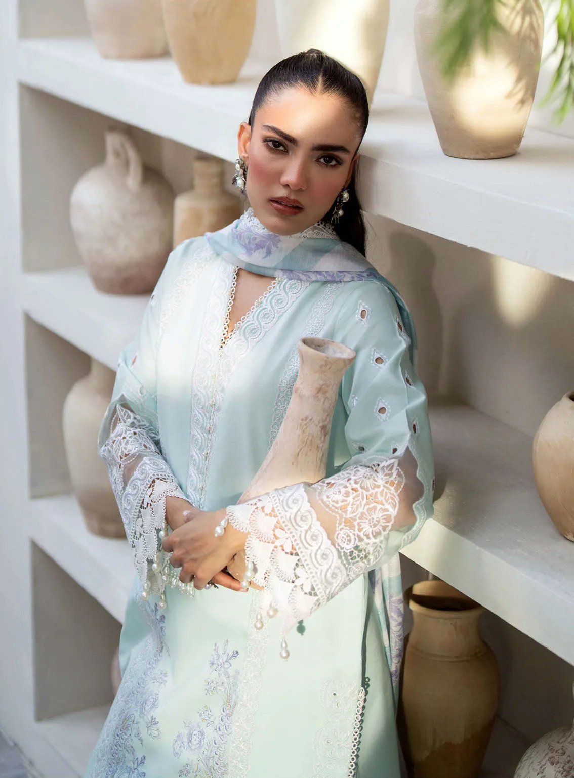 Saad Shaikh Luxury Eid Embroidered Lawn 3 Piece Unstitched Suit SSK24E MERAKI