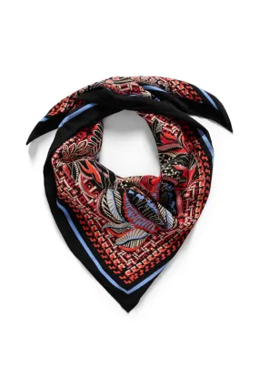 Saint Tropez Coralee Scarf In Black Paisley Floral