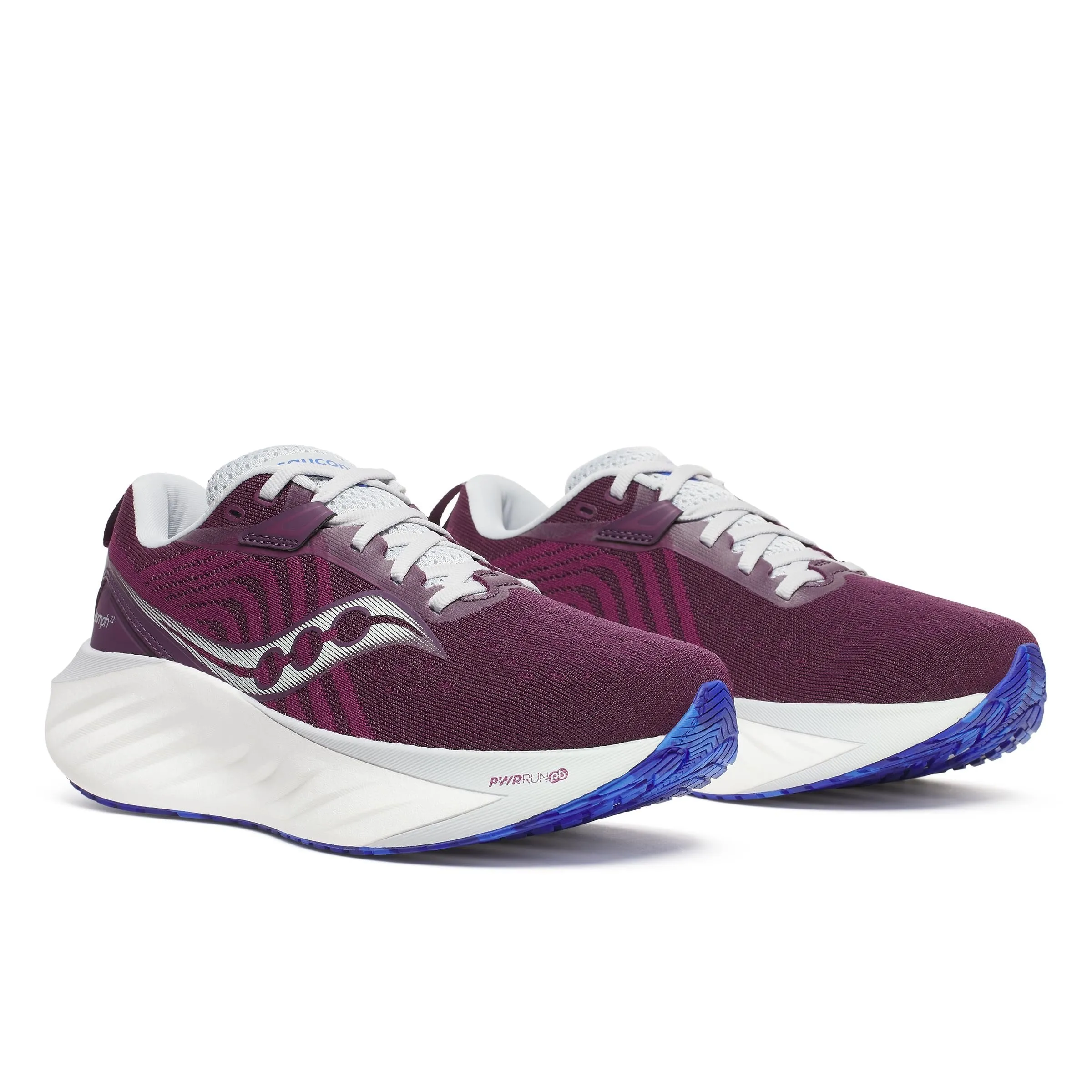 Saucony Women's Triumph 22 Sneaker, Plum/Royal, 7