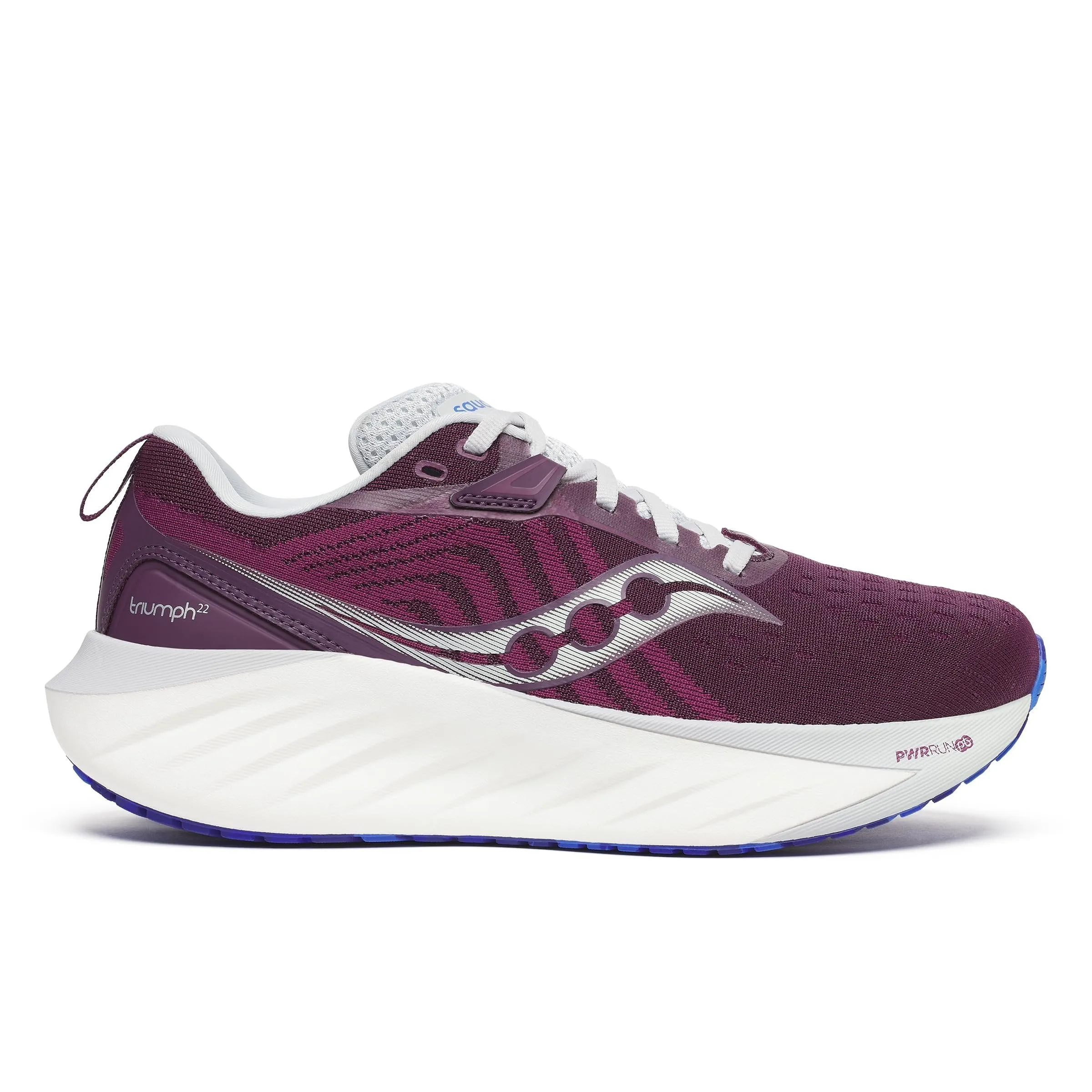 Saucony Women's Triumph 22 Sneaker, Plum/Royal, 7