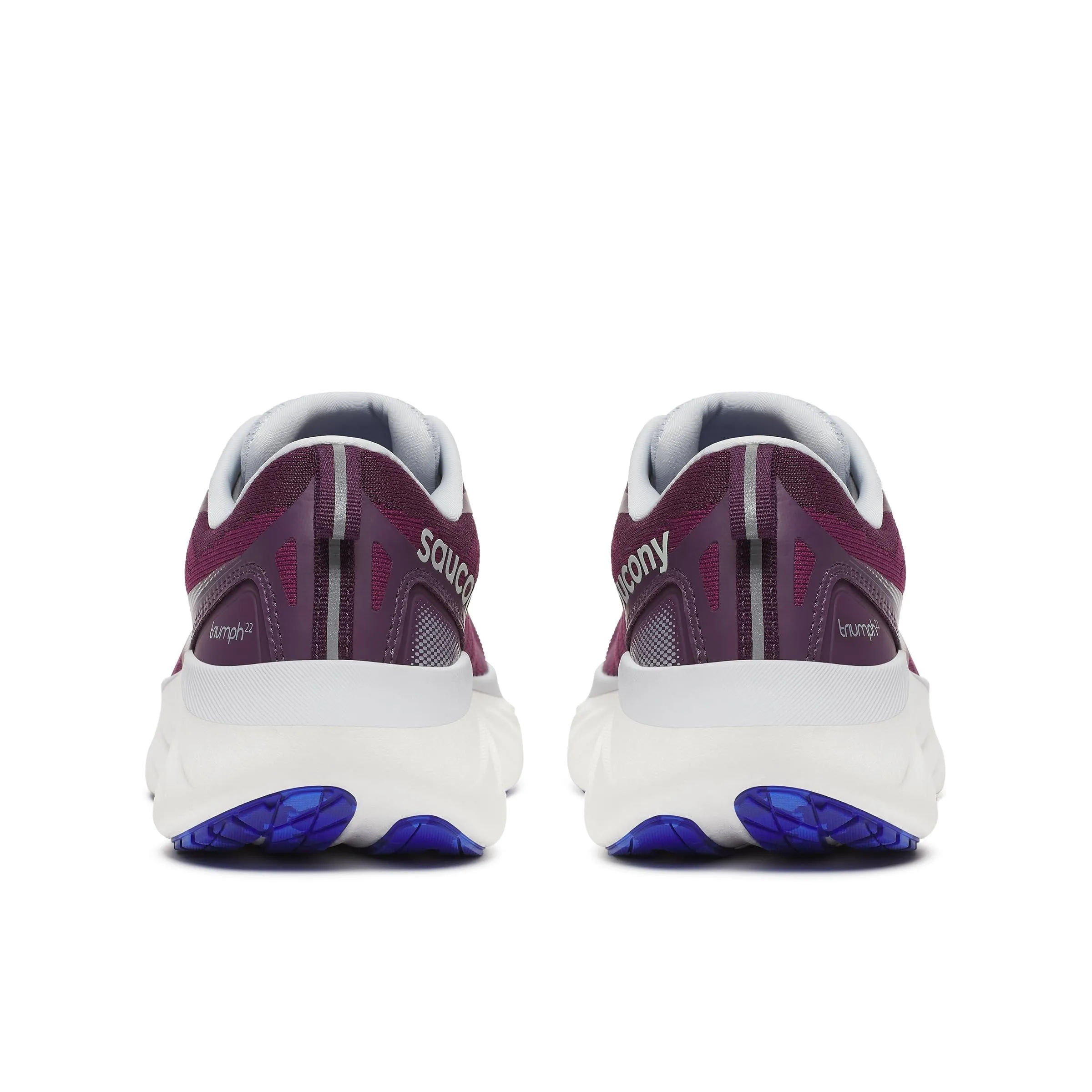 Saucony Women's Triumph 22 Sneaker, Plum/Royal, 7