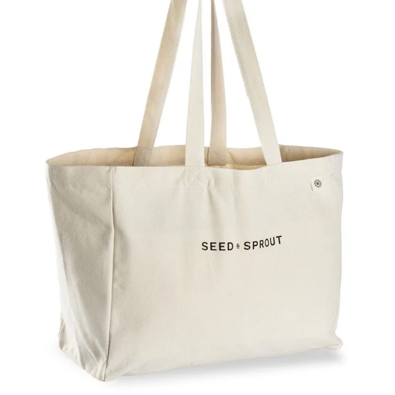 Seed & Sprout Organic Pocket Tote Shopping Bag