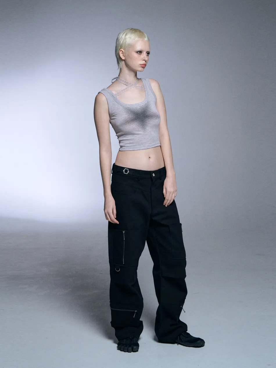 SETUP-EXE  |Star Blended Fabrics Street Style Cropped Tops