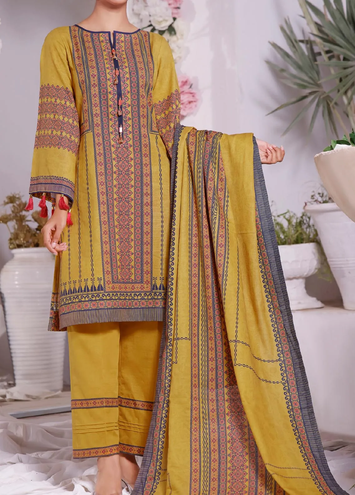 Shahkar By VS Textile Printed Khaddar Unstitched 3 Piece Suit - 19