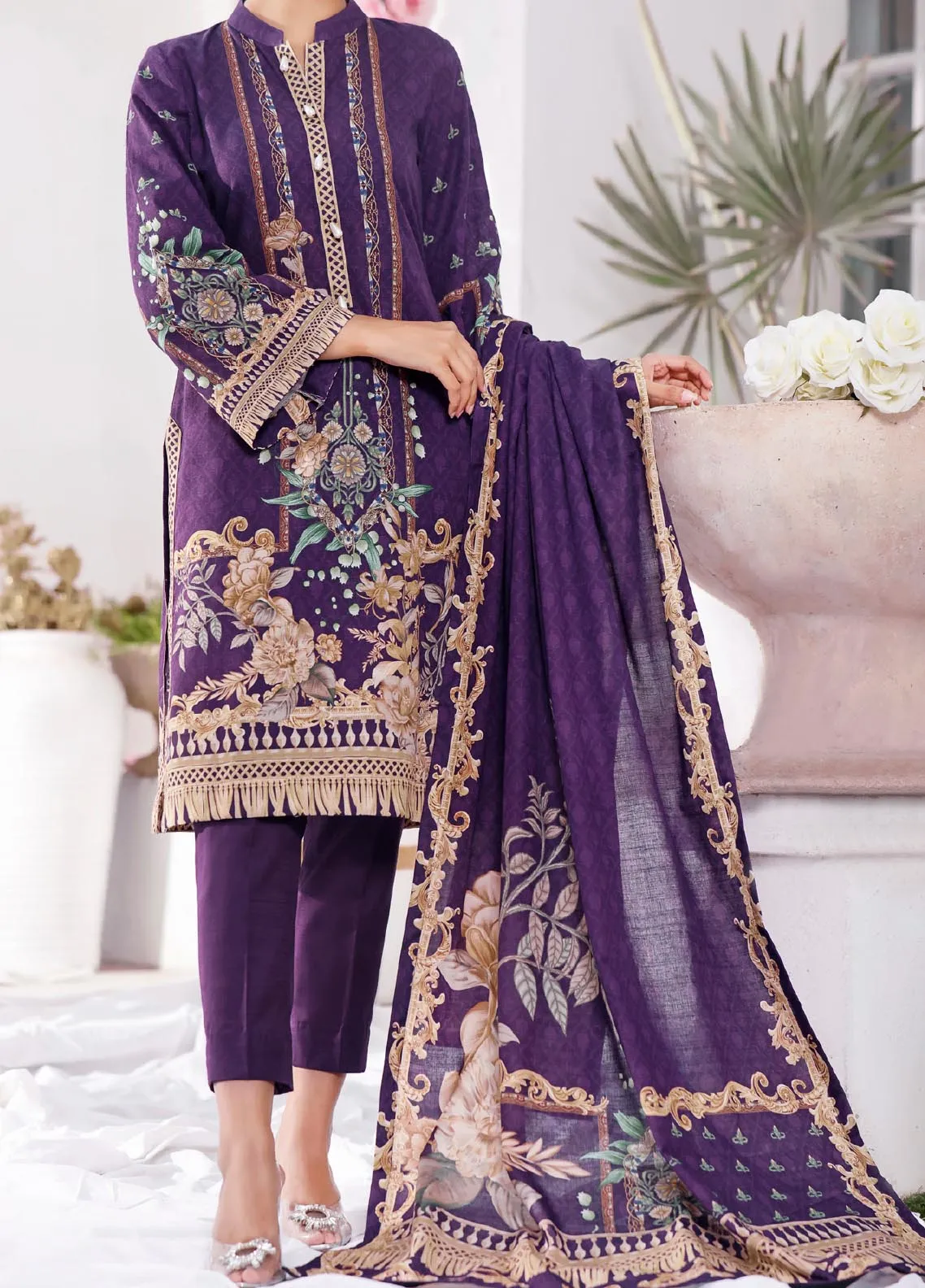 Shahkar By VS Textile Printed Khaddar Unstitched 3 Piece Suit - 20