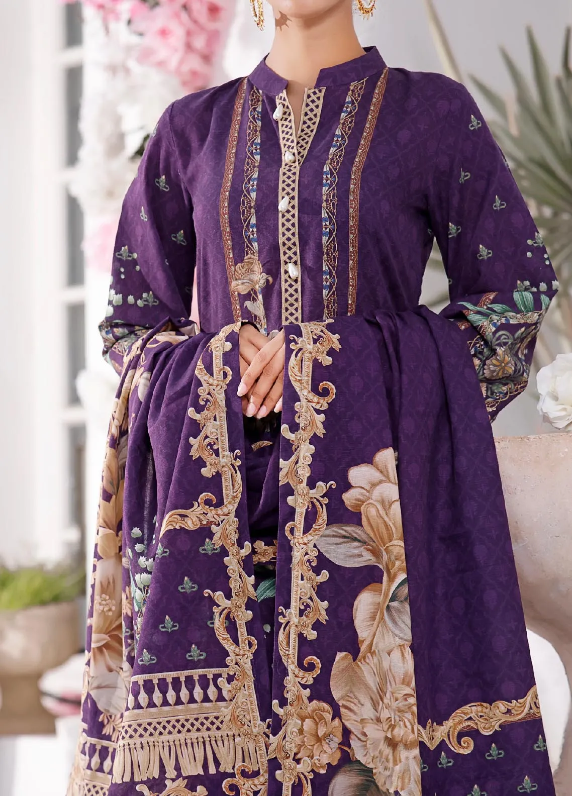 Shahkar By VS Textile Printed Khaddar Unstitched 3 Piece Suit - 20