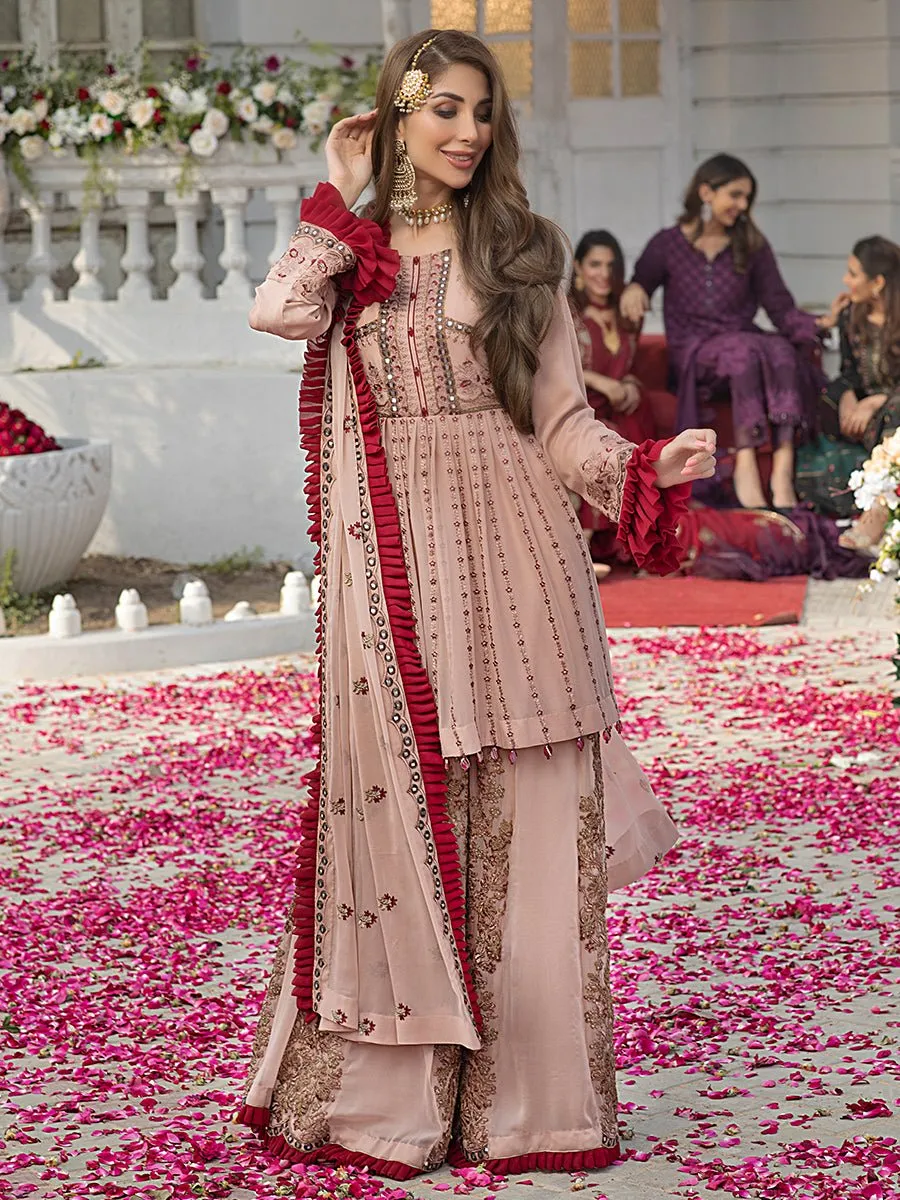 Sheer Beauty-Unstitched 3pc Heavy Embroidered Luxury Chiffon Suit (HC-00008)