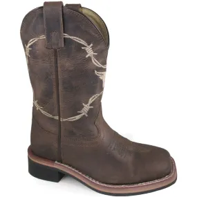 Smoky Mountain Boots Logan Youth Western Boot Square Toe Durable Leather Rubber Sole & Man made lining 4.5