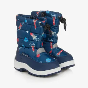 Space Print Snow Boots