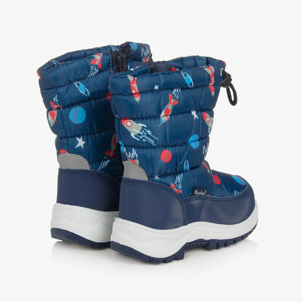 Space Print Snow Boots