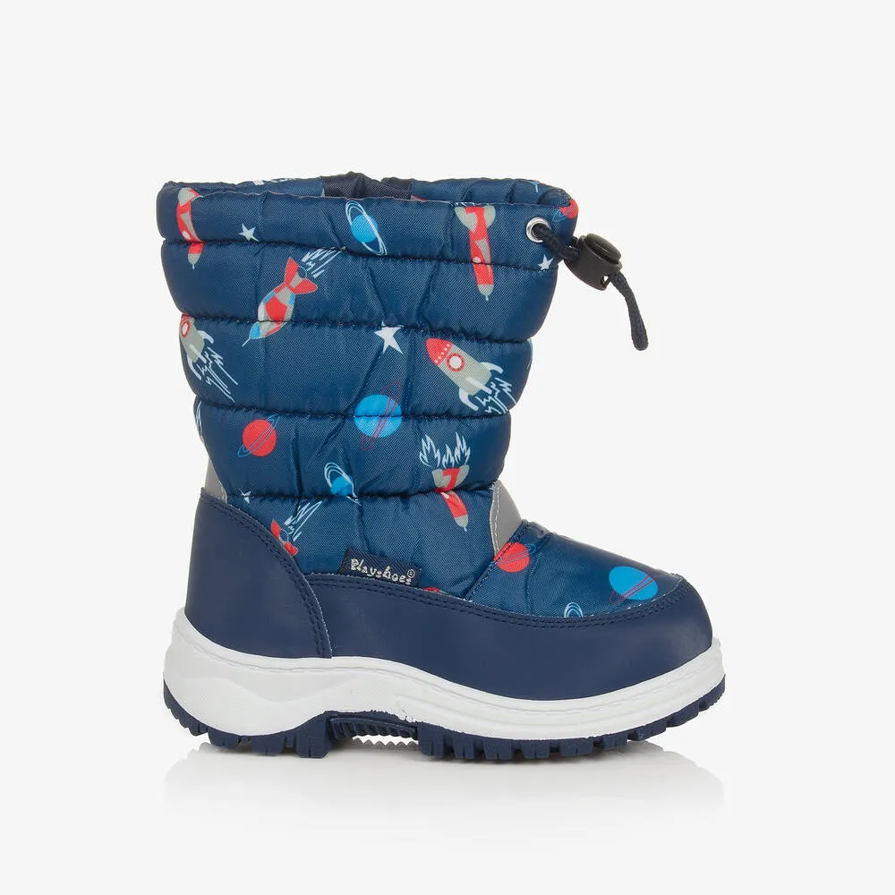 Space Print Snow Boots