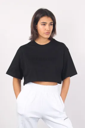 T-shirt Crop Logo 3d Nero