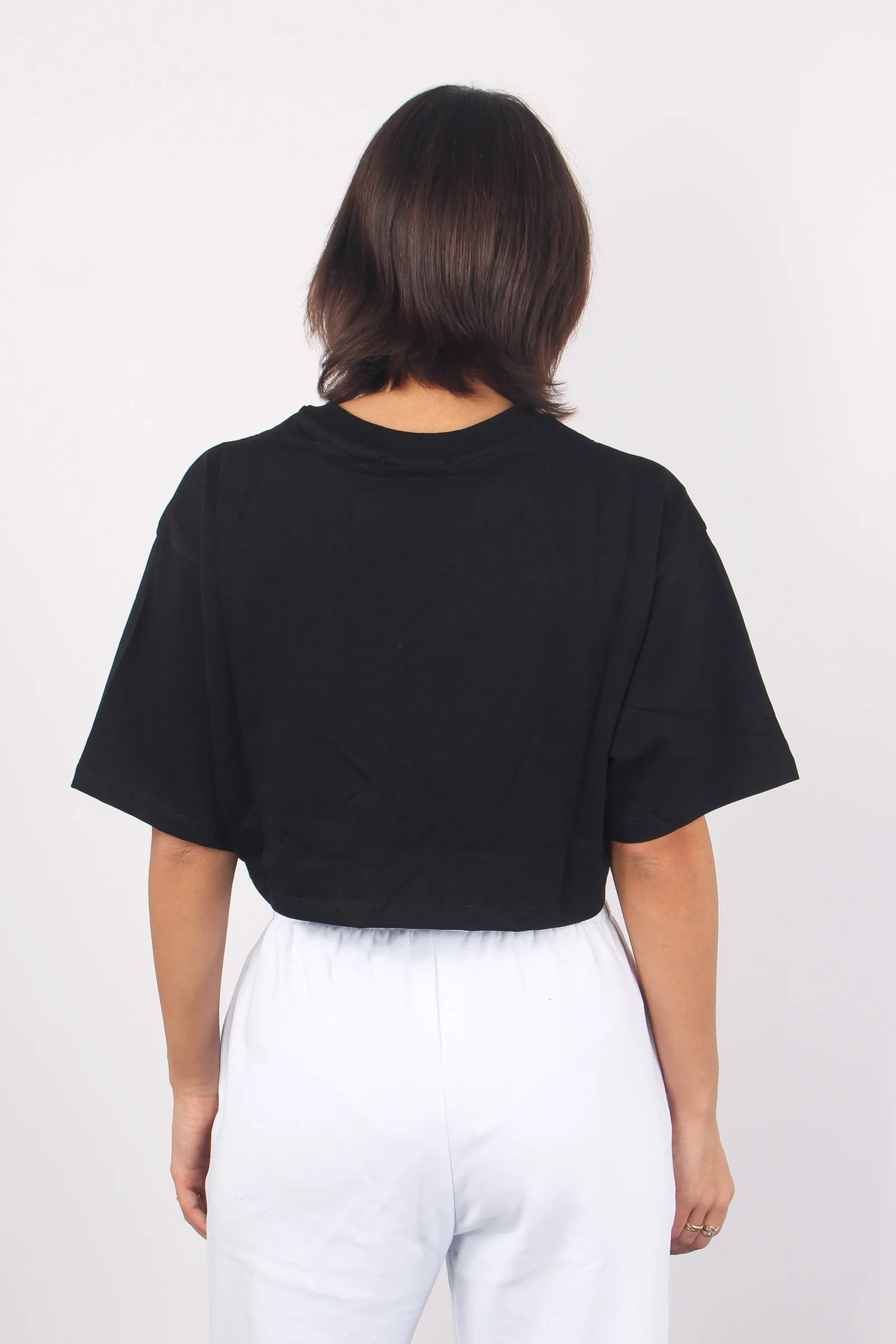 T-shirt Crop Logo 3d Nero