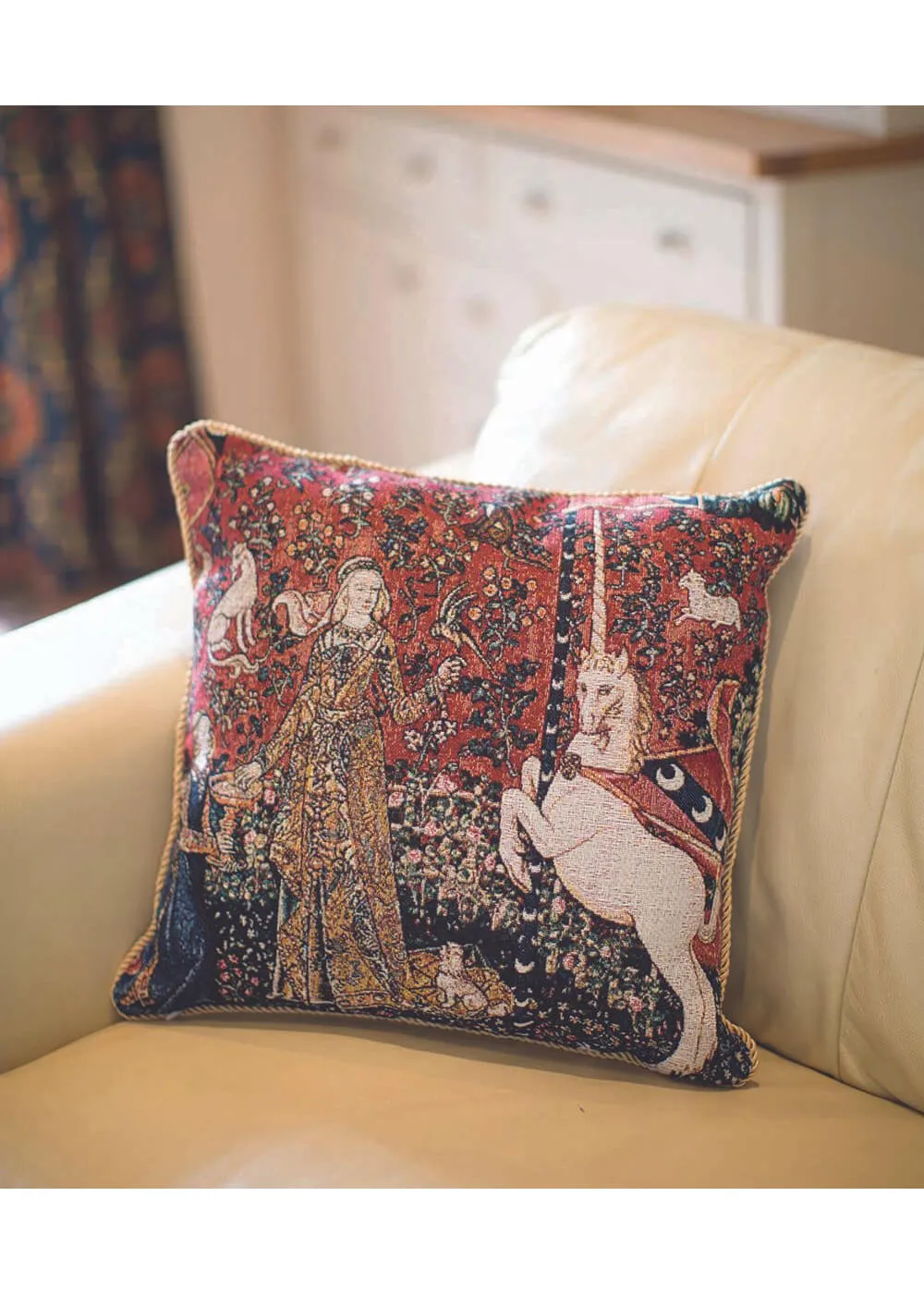 Tapestry Bags Lady & Unicorn Sense of Taste Cushion Cover