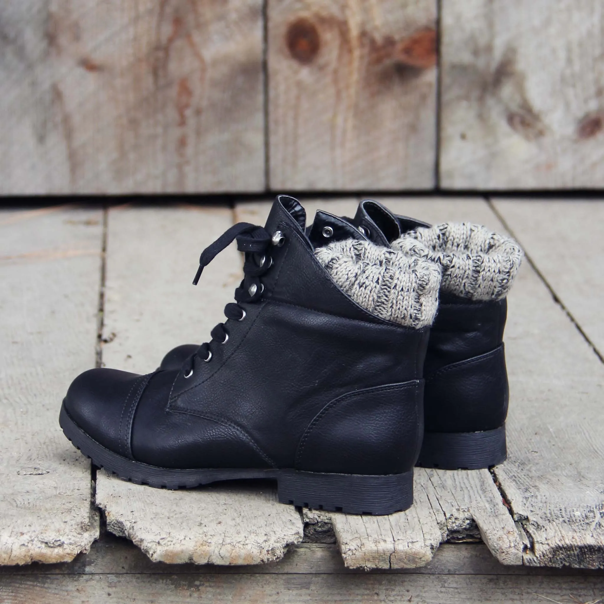 The Mountaineer Sweater Boots in Black