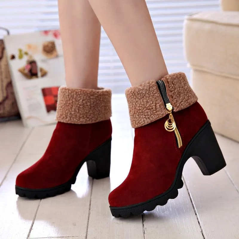 Thick Heel Snow Boots