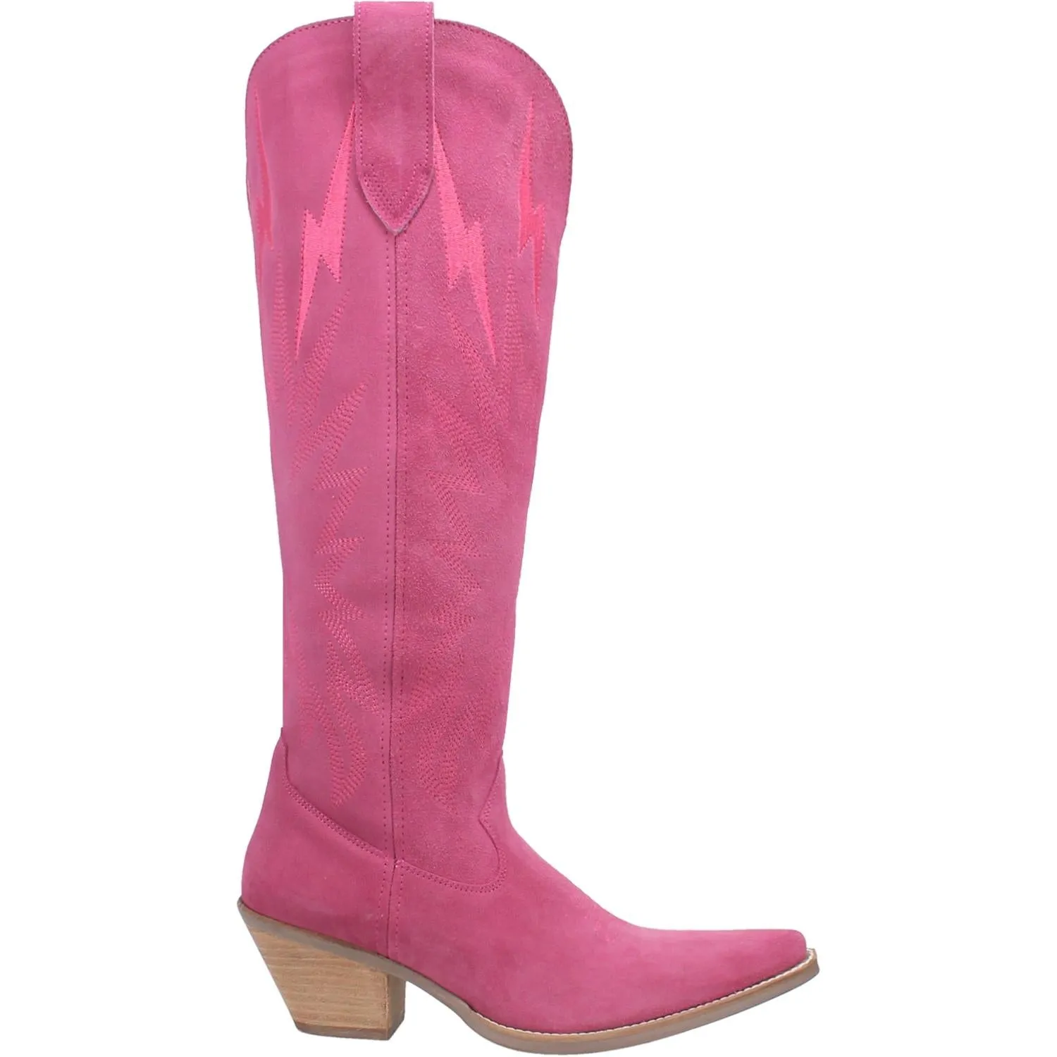 Thunder Road Fuchsia Suede Lightning Bolt Leather Boots (DS)