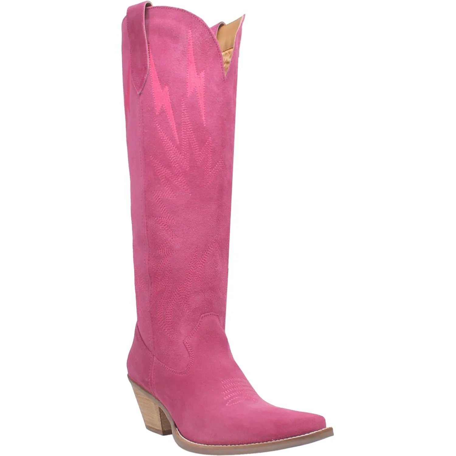 Thunder Road Fuchsia Suede Lightning Bolt Leather Boots (DS)