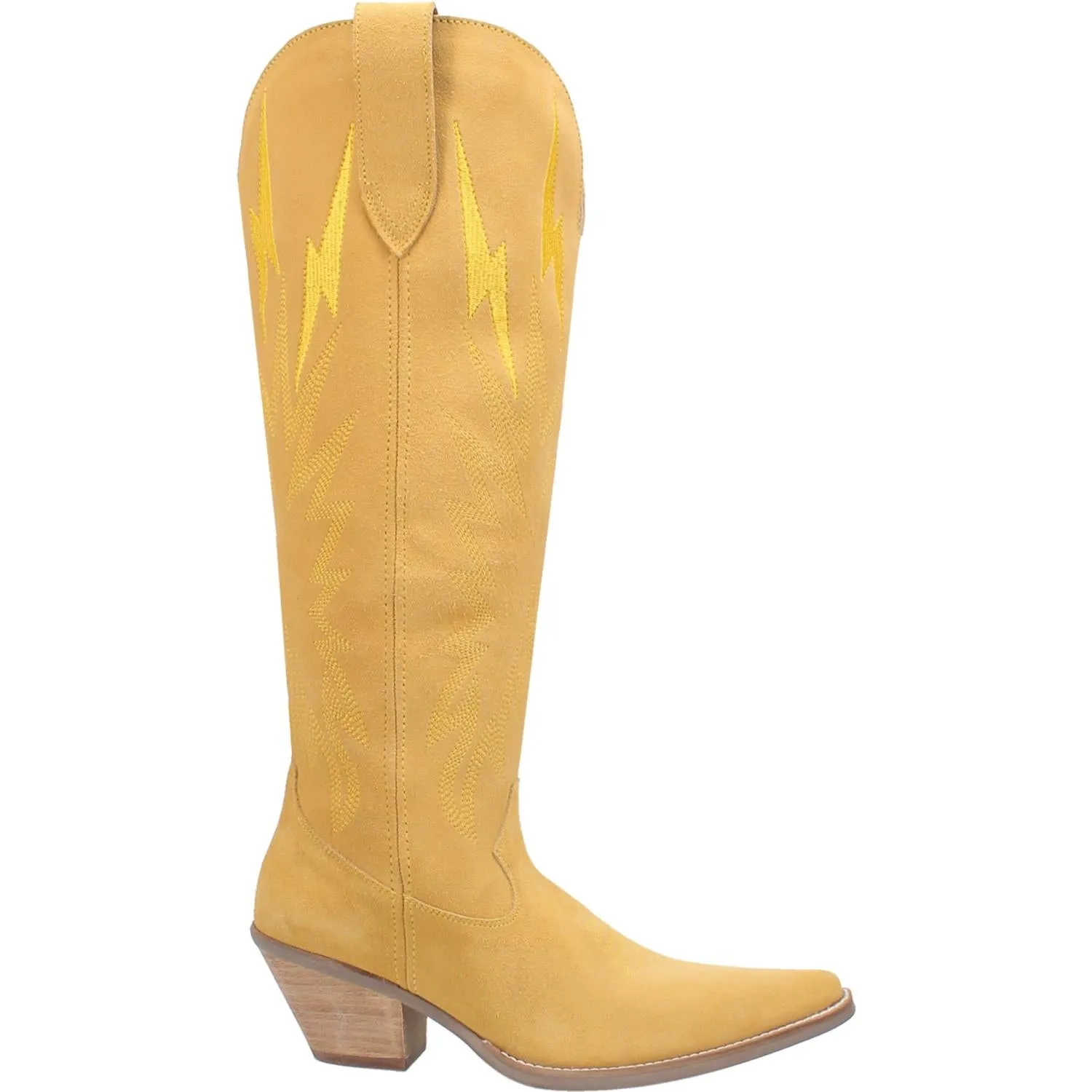 Thunder Road Yellow Suede Lightning Bolt Leather Boots (DS)