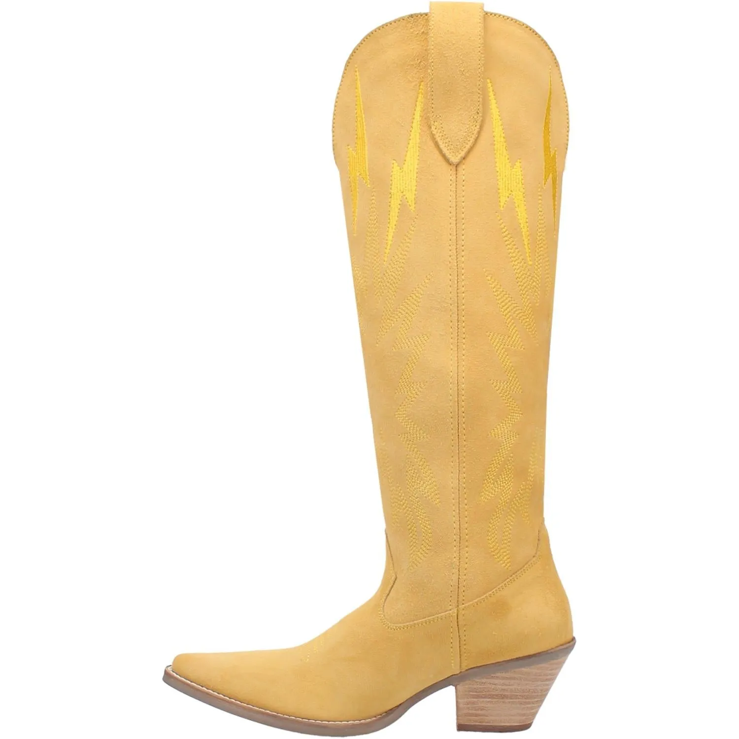 Thunder Road Yellow Suede Lightning Bolt Leather Boots (DS)