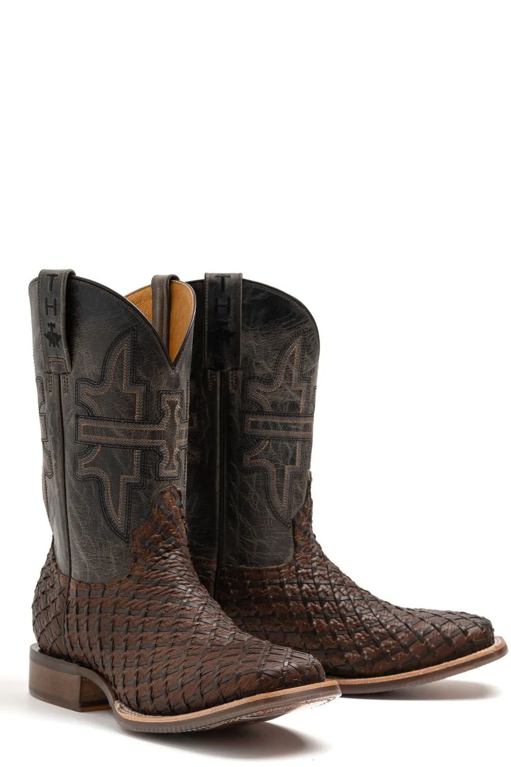 Tin Haul Mens Brown/Grey Leather Son Of A Buck Cowboy Boots