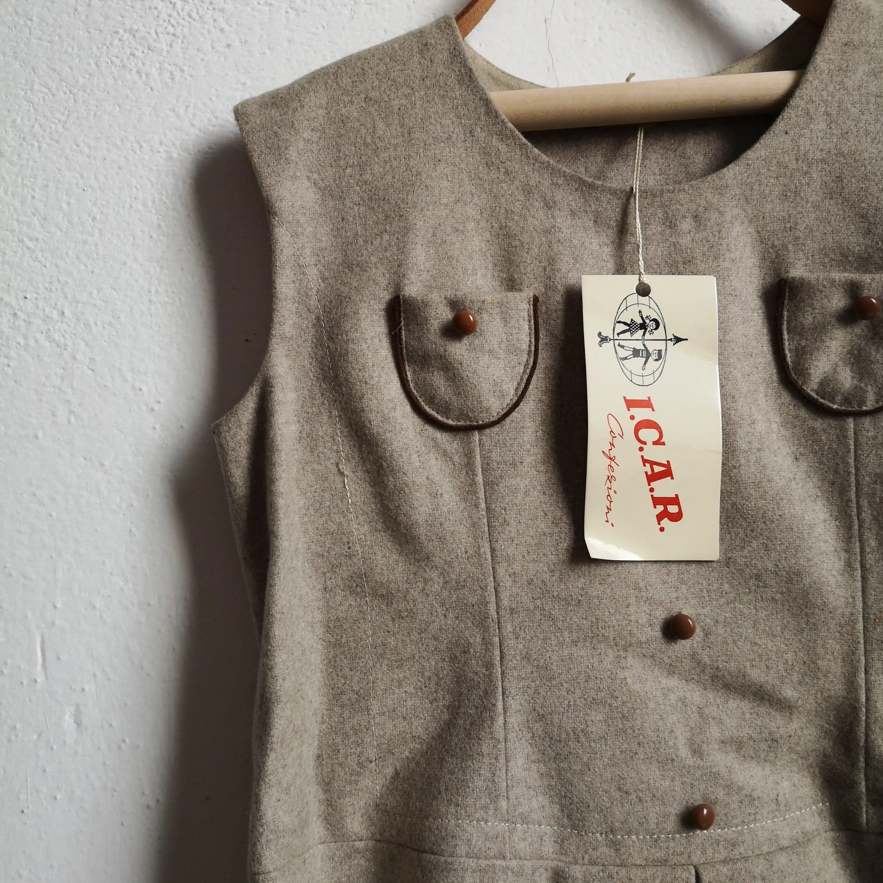 [Unworn]  VINTAGE Wool dress 4Y  (dead stock)