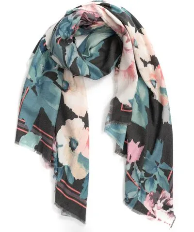 Vince Camuto Ikat Blooms Supersoft Oblong Scarf