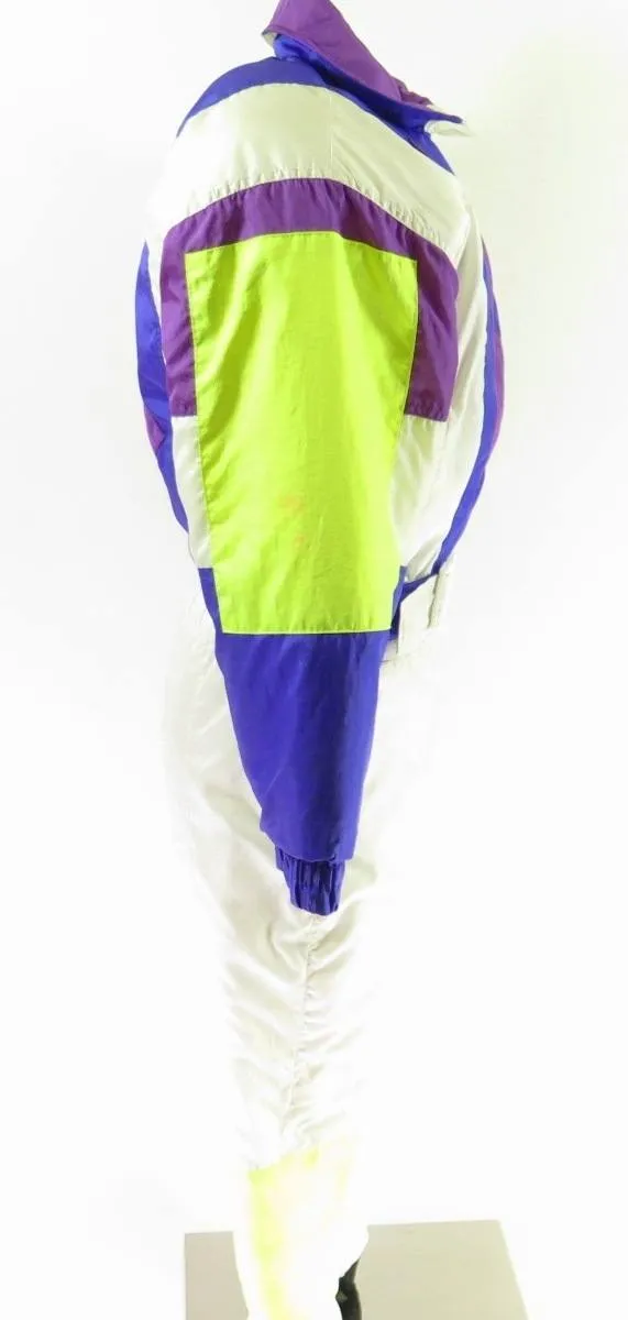 Vintage 80s White Stag Ski Suit Womens 8 Retro Snowboard Neon Time Machine Puffy