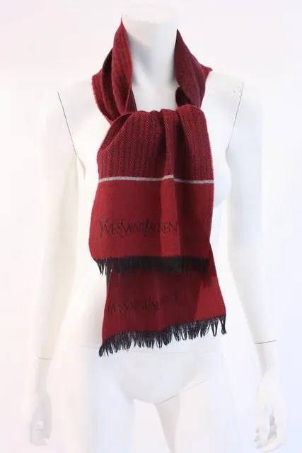 Vintage YVES SAINT LAURENT Wool Scarf