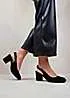 Where’s That From Edith Black Suede Wide Fit Slingback Court Shoes