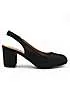 Where’s That From Edith Black Suede Wide Fit Slingback Court Shoes