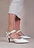 Where’s That From New Form White Diamante Buckle Detail Court Shoes