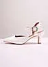 Where’s That From New Form White Diamante Buckle Detail Court Shoes