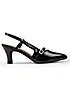 Where’s That From On Point Black Wide Fit Patent Slingback Court Shoes