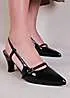 Where’s That From On Point Black Wide Fit Patent Slingback Court Shoes