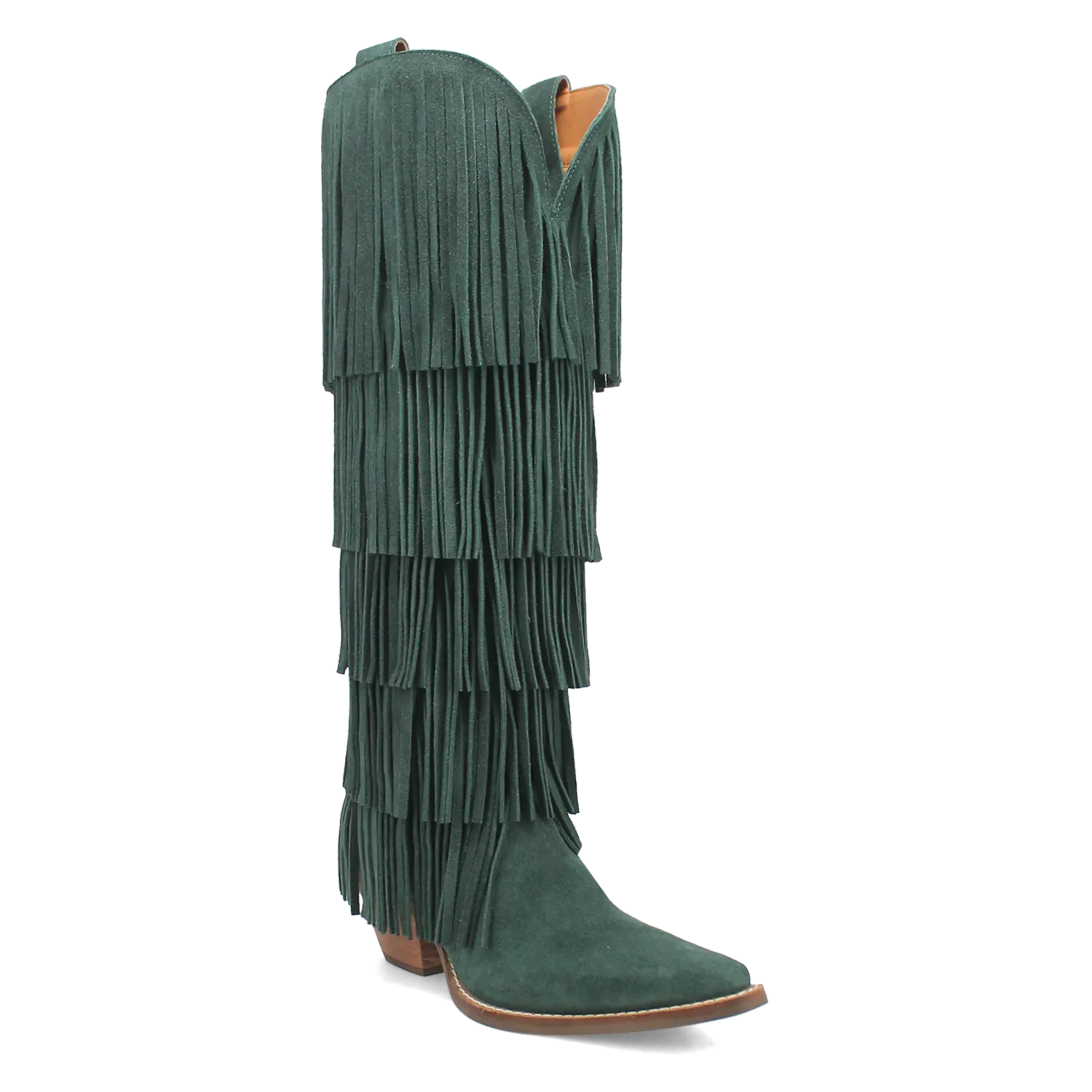 Wild Child Green Suede Leather Fringe Boots (DS) ~ PREORDER SEPTEMBER 2024