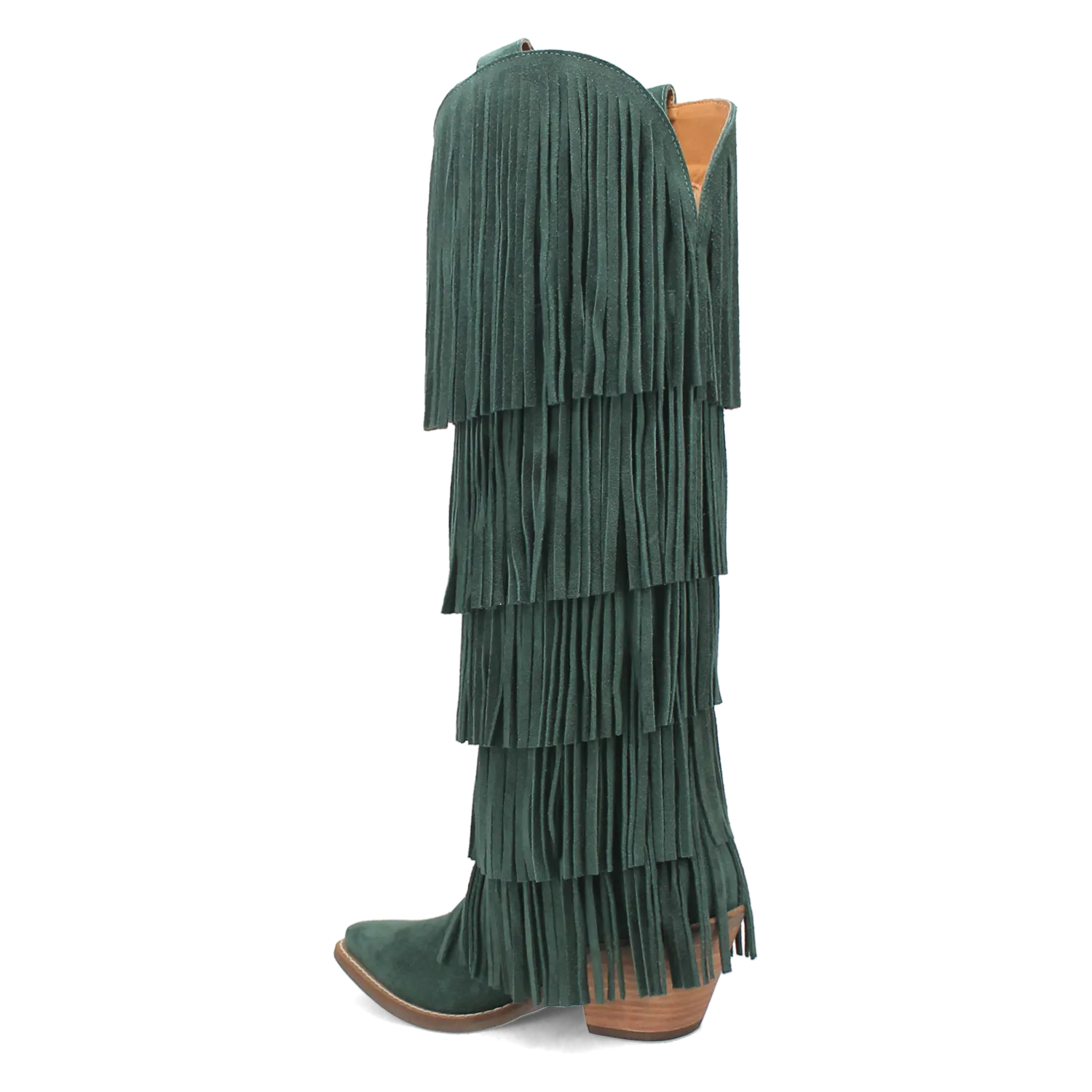 Wild Child Green Suede Leather Fringe Boots (DS) ~ PREORDER SEPTEMBER 2024