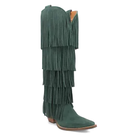 Wild Child Green Suede Leather Fringe Boots (DS) ~ PREORDER SEPTEMBER 2024