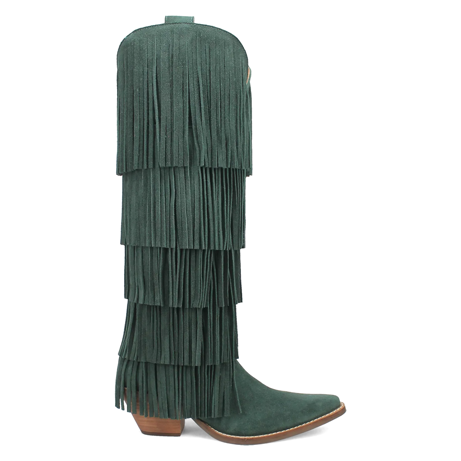 Wild Child Green Suede Leather Fringe Boots (DS) ~ PREORDER SEPTEMBER 2024