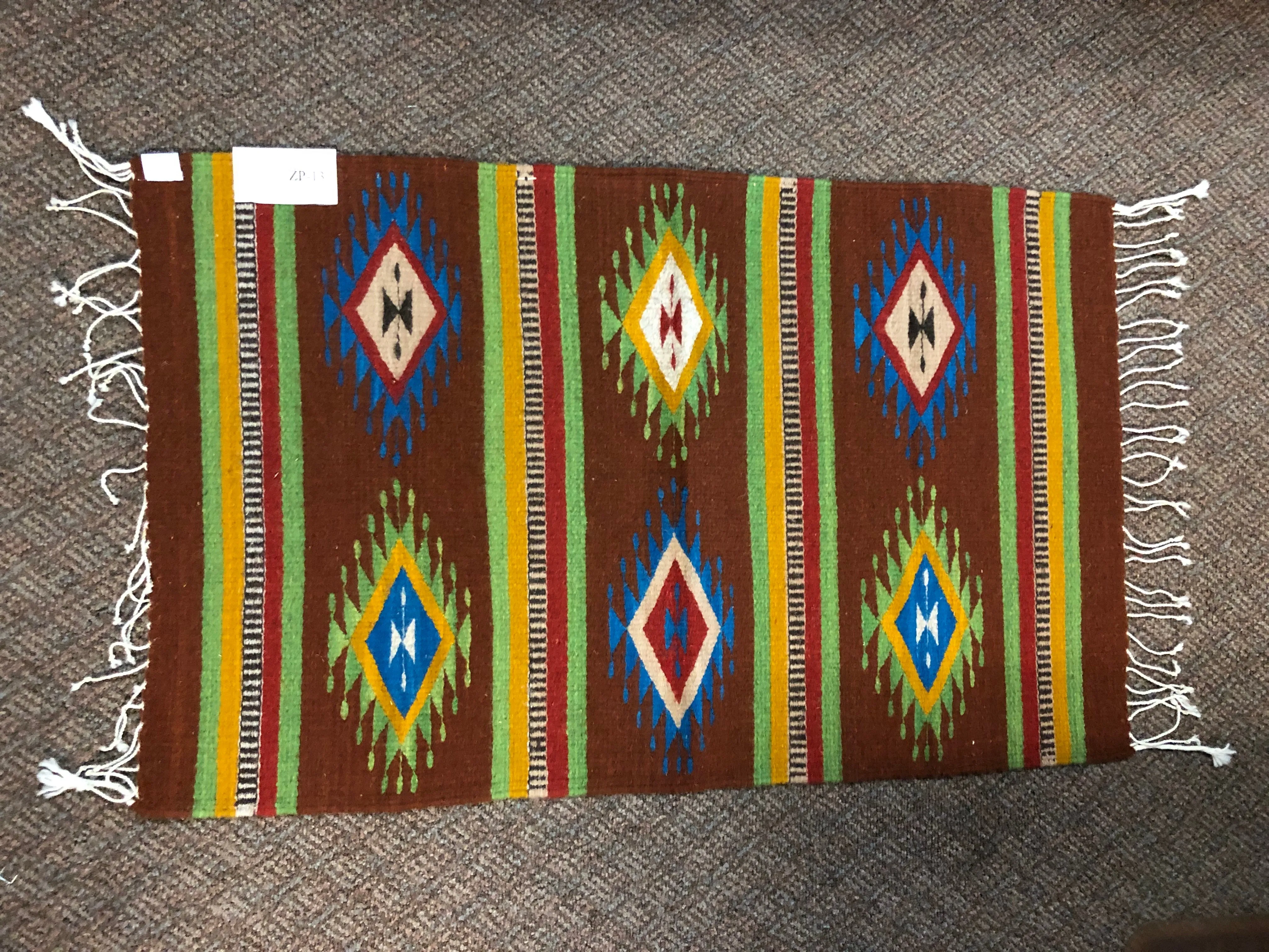 Zapotec handwoven wool mats, approximately 21” x 43” ZP13